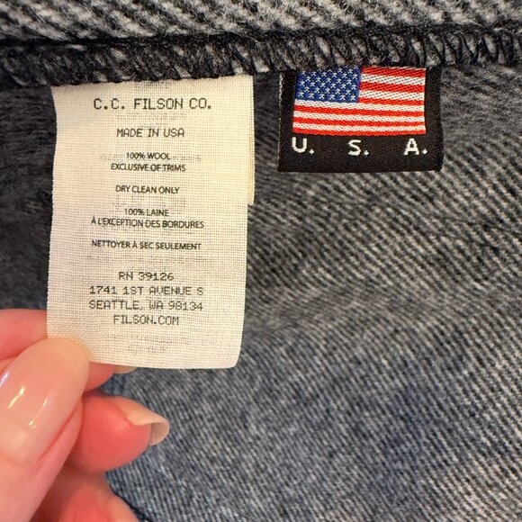 Filson Wool Jacket Gray Black - US Men's M - Picture 6 of 7